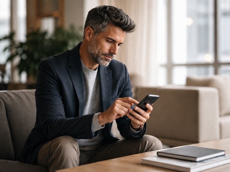 Person engaging with content on their phone